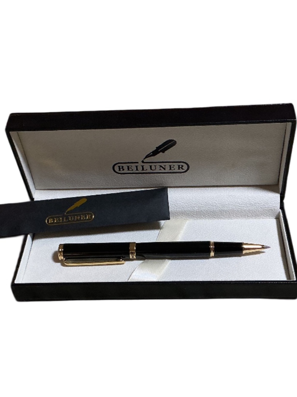 Beiluner Black & Gold Rollerball Pen Set w/ Box, Executive Luxury Writing